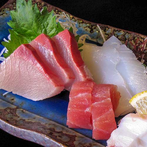 刺身の3種盛り合わせ